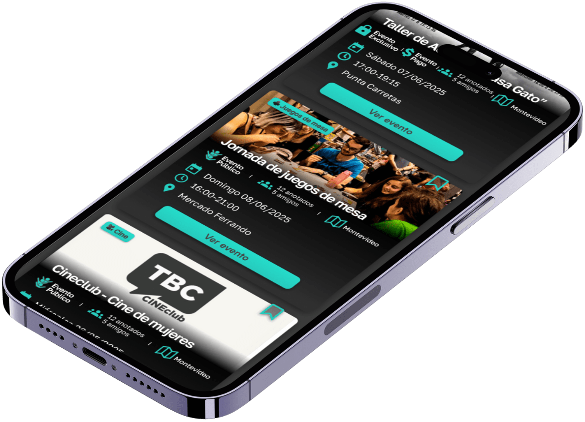 ShowApp en celular mostrando la interfaz de la app