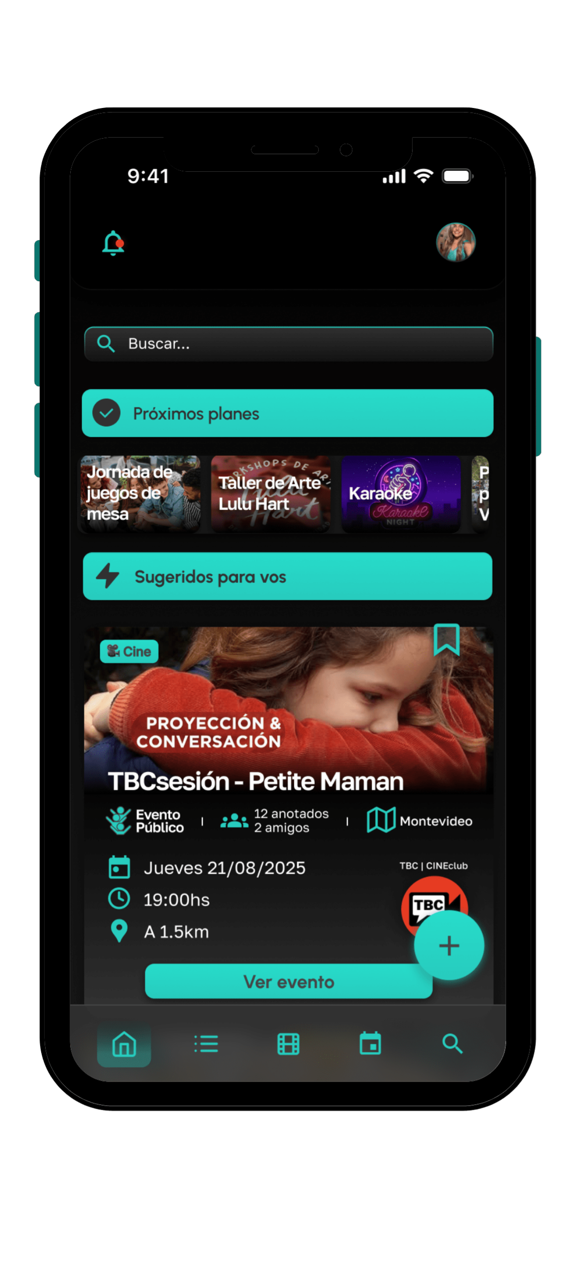 Interfaz de ShowApp mostrada en smartphone