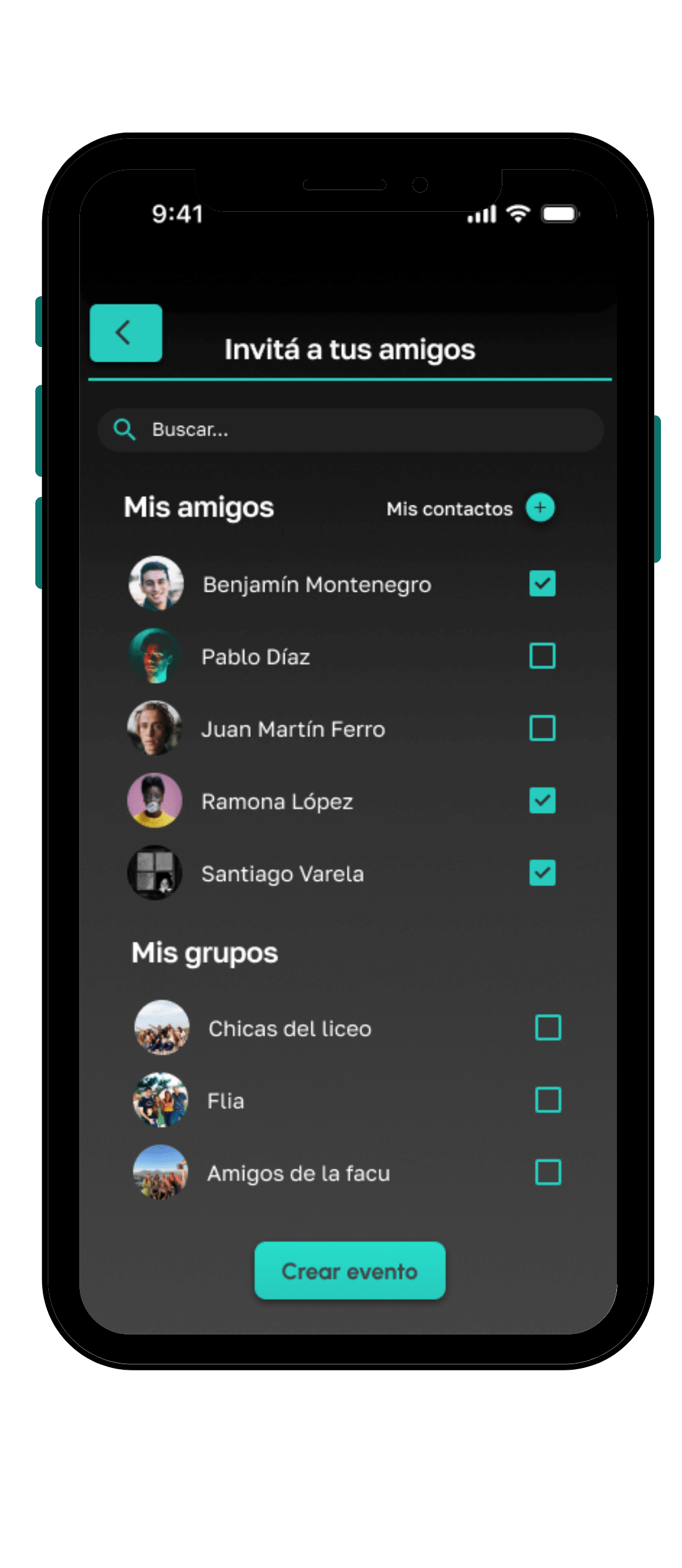 Pantalla de ShowApp en dispositivo móvil
